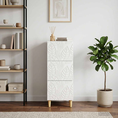 Drawer Cabinet High Gloss White 33 x 34.5 x 90 cm