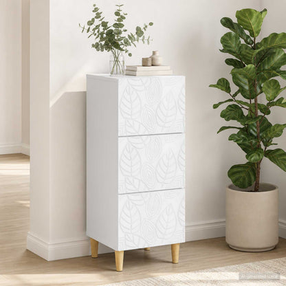 Drawer Cabinet High Gloss White 33 x 34.5 x 90 cm