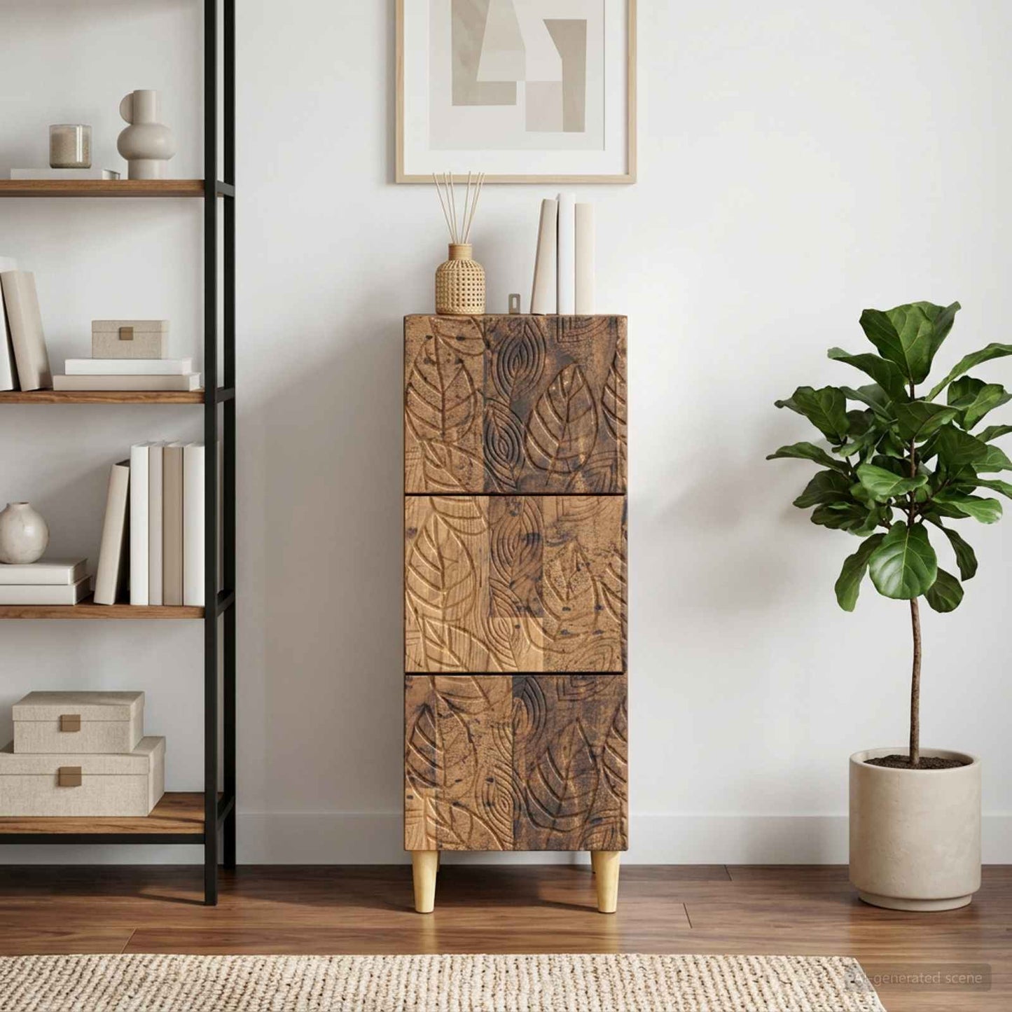 Drawer Cabinet Old Wood 33 x 34.5 x 90 cm Engineered Wood
