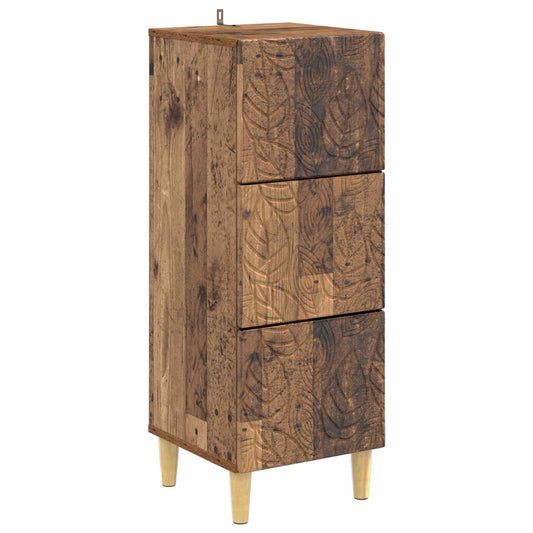 Drawer Cabinet Old Wood 33 x 34.5 x 90 cm Engineered Wood