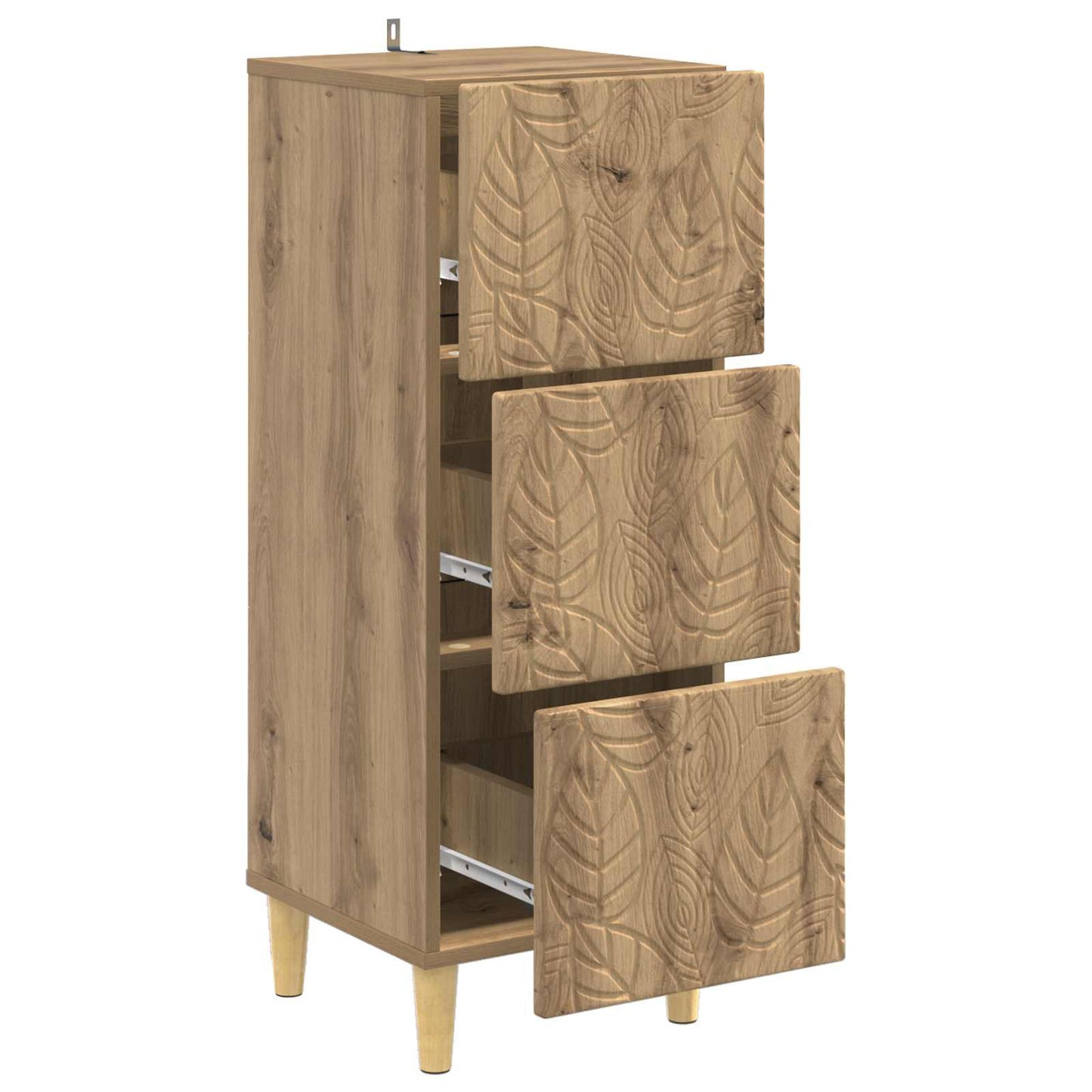 Drawer Cabinet Artisan Oak 33 x 34.5 x 90 cm Engineered Wood