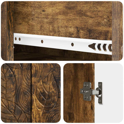 Sideboard Smoked Oak 66 x 34.5 x 90 cm Engineered Wood