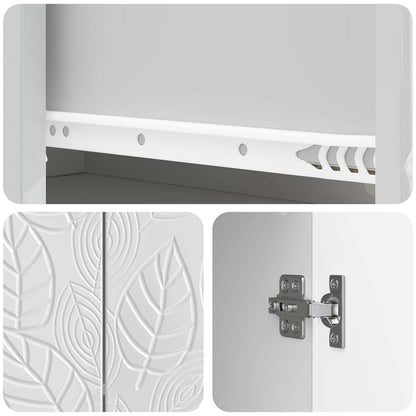 Sideboard High Gloss White 89 x 34.5 x 60 cm Engineered Wood