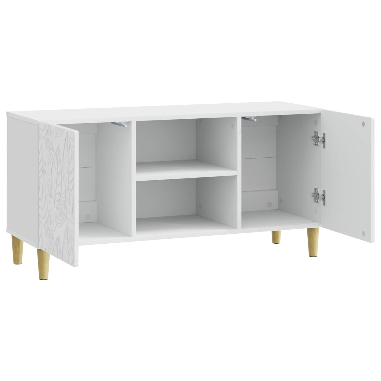TV Cabinet 102 x 34.5 x 50 cm High Gloss White Engineered Wood