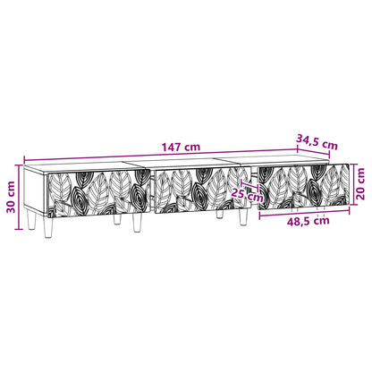 TV Cabinet 147 x 34.5 x 30 cm Black Engineered Wood