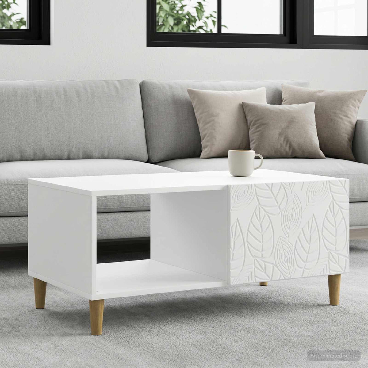 Coffee Table White 90 x 50 x 40 cm Engineered Wood