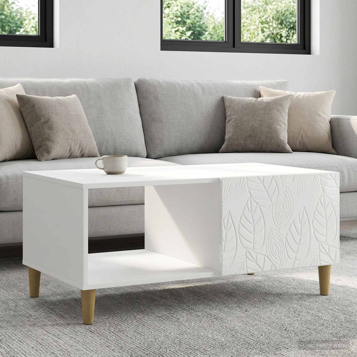 Coffee Table High Gloss White 90 x 50 x 40 cm Engineered Wood