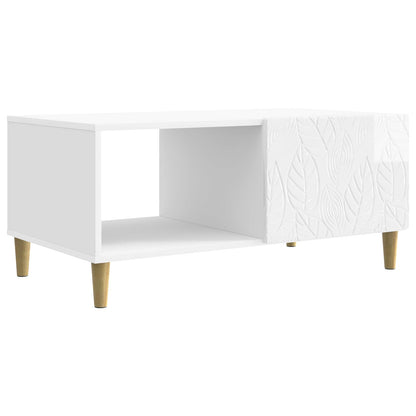Coffee Table High Gloss White 90 x 50 x 40 cm Engineered Wood