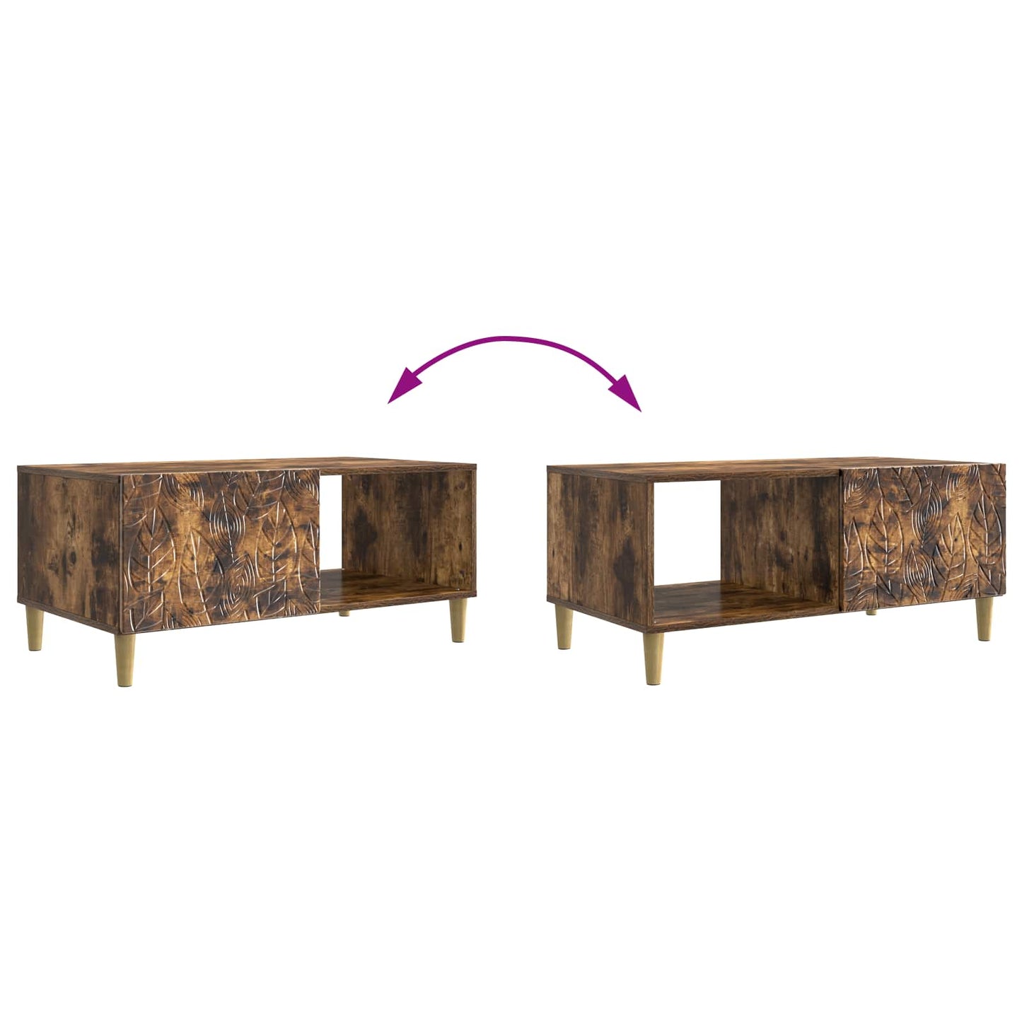 Coffee Table Smoked Oak 90 x 50 x 40 cm Engineered Wood