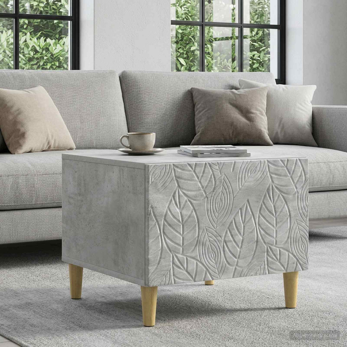 Coffee Table Concrete Grey 50 x 49 x 40 cm Engineered Wood