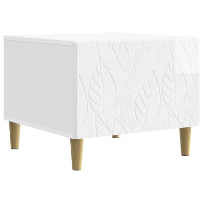 Coffee Table High Gloss White 50 x 49 x 40 cm Engineered Wood