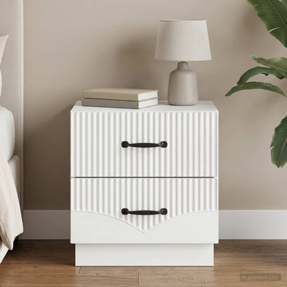 Bedside Cabinet White 43 x 34.5 x 44.5 cm Engineered Wood