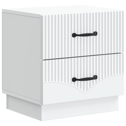 Bedside Cabinet White 43 x 34.5 x 44.5 cm Engineered Wood