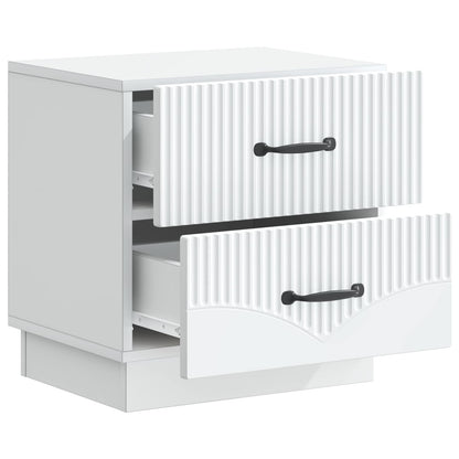 Bedside Cabinet White 43 x 34.5 x 44.5 cm Engineered Wood