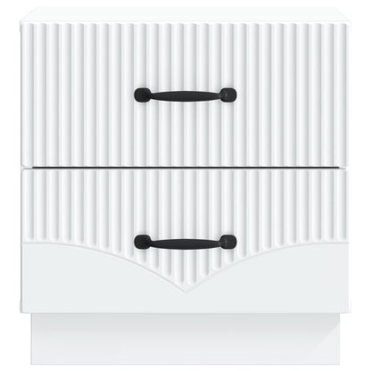 Bedside Cabinet White 43 x 34.5 x 44.5 cm Engineered Wood