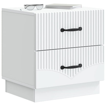 Bedside Cabinet White 43 x 34.5 x 44.5 cm Engineered Wood