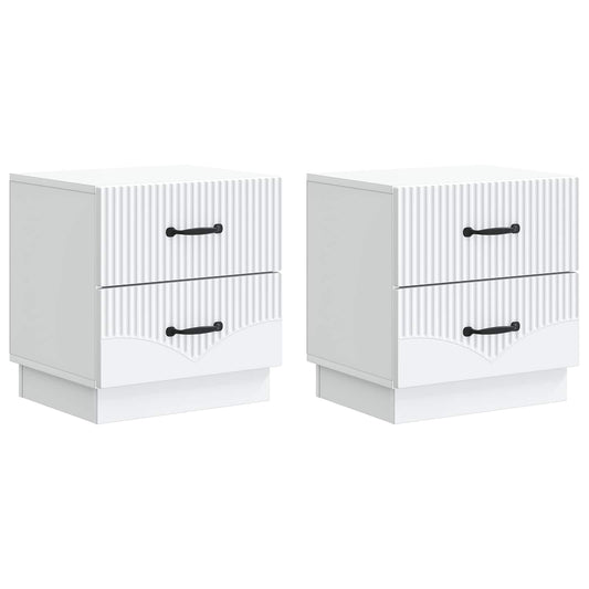 Bedside Cabinet 2 pcs White 43 x 34.5 x 44.5 cm Engineered Wood