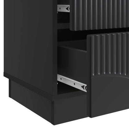 Bedside Cabinet 2 pcs Black 43 x 34.5 x 44.5 cm Engineered Wood