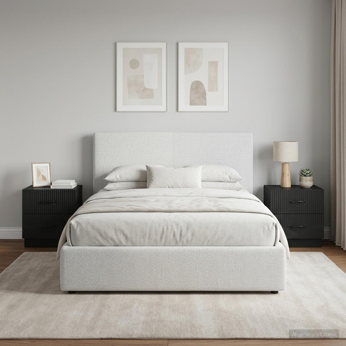 Bedside Cabinet 2 pcs Black 43 x 34.5 x 44.5 cm Engineered Wood