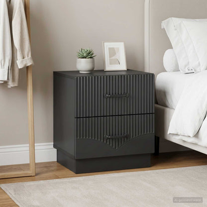 Bedside Cabinet 2 pcs Black 43 x 34.5 x 44.5 cm Engineered Wood