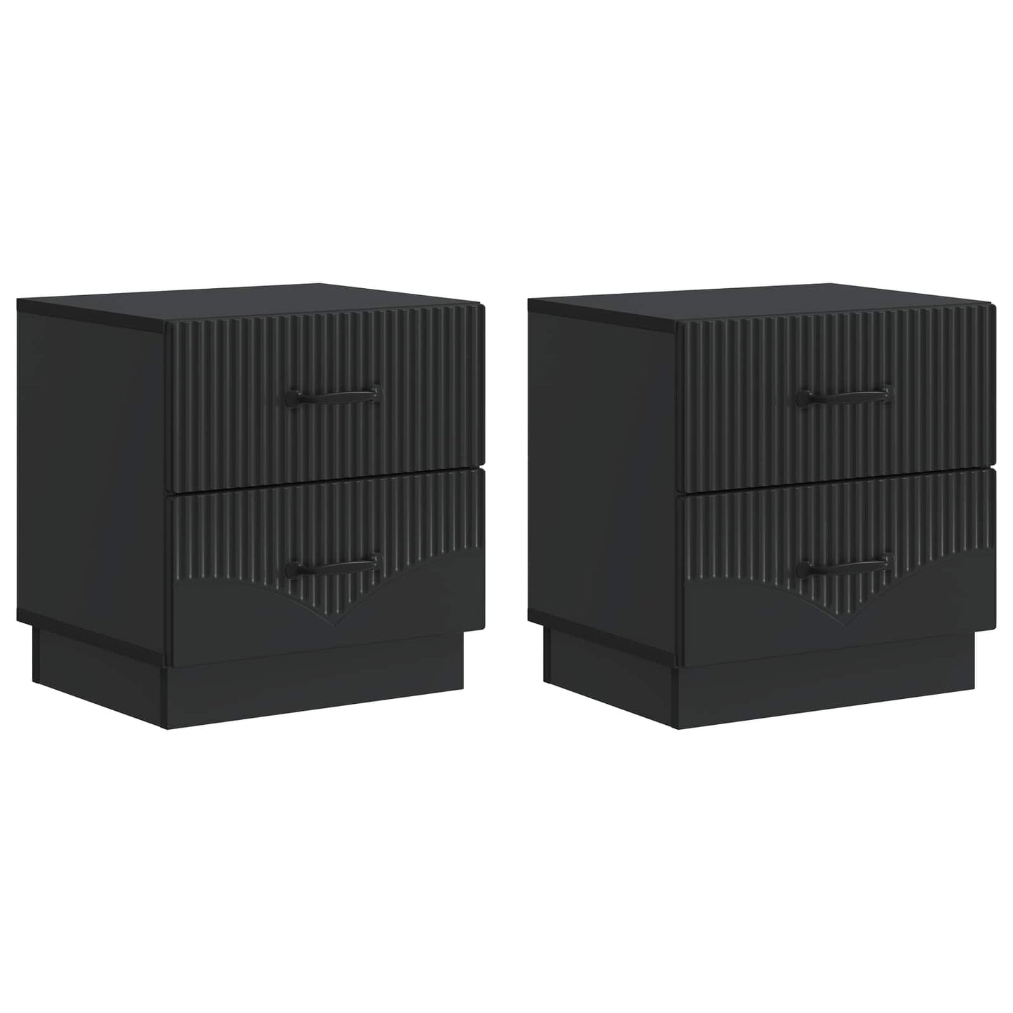 Bedside Cabinet 2 pcs Black 43 x 34.5 x 44.5 cm Engineered Wood