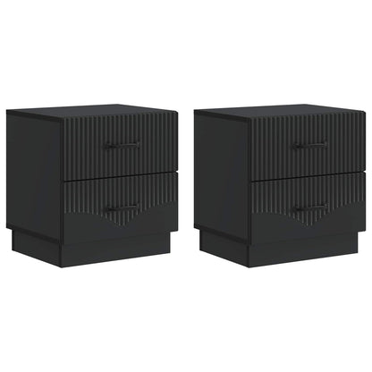 Bedside Cabinet 2 pcs Black 43 x 34.5 x 44.5 cm Engineered Wood