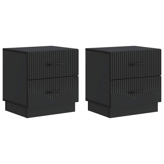 Bedside Cabinet 2 pcs Black 43 x 34.5 x 44.5 cm Engineered Wood