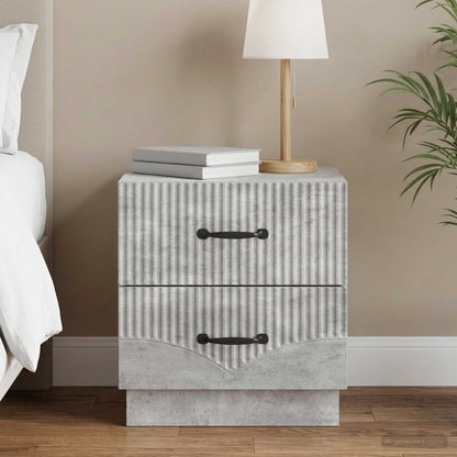 Bedside Cabinet with Drawer Concrete Grey 43 x 34.5 x 44.5 cm
