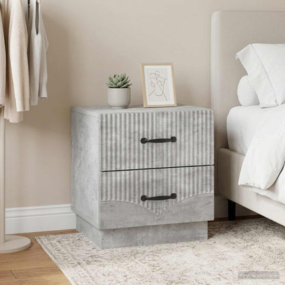 Bedside Cabinet 2 pcs Concrete Grey 43 x 34.5 x 44.5 cm