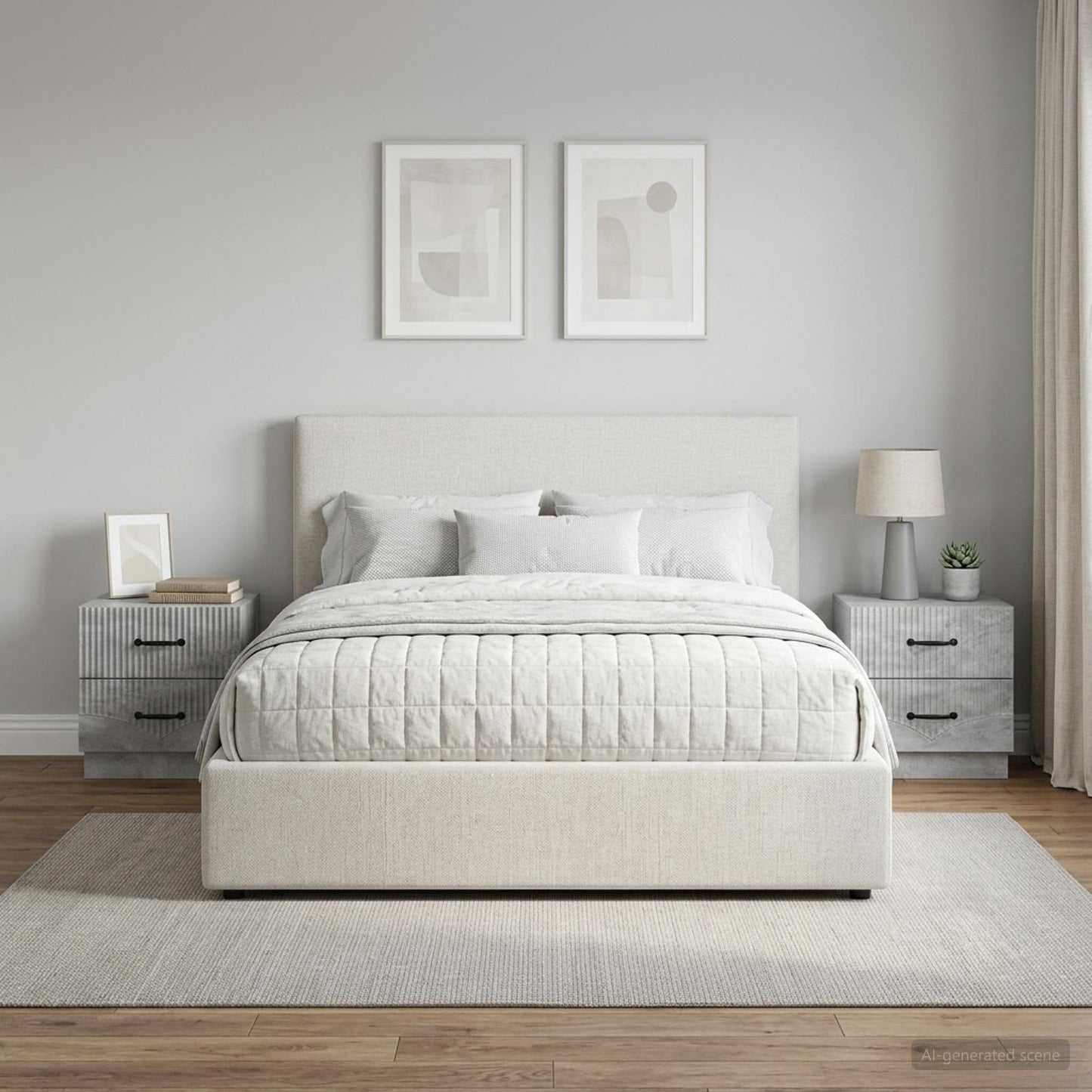 Bedside Cabinet 2 pcs Concrete Grey 43 x 34.5 x 44.5 cm