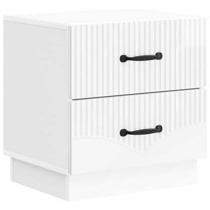 Bedside Cabinet High Gloss White 43 x 34.5 x 44.5 cm