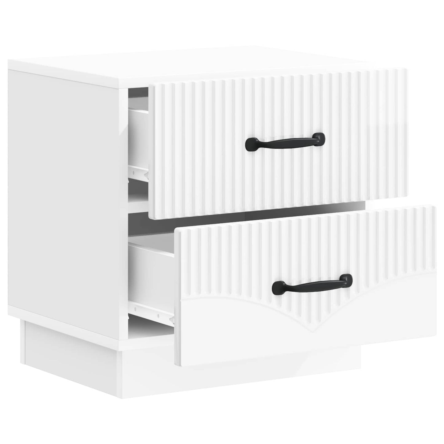 Bedside Cabinet High Gloss White 43 x 34.5 x 44.5 cm