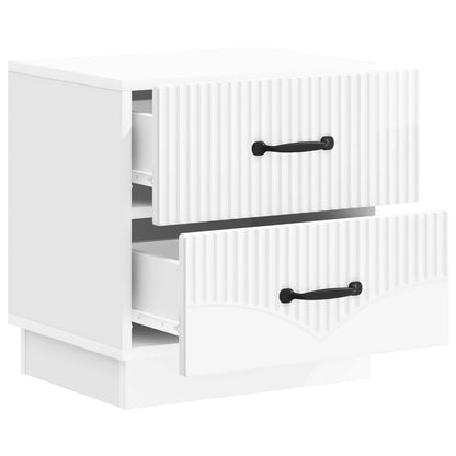 Bedside Cabinet High Gloss White 43 x 34.5 x 44.5 cm