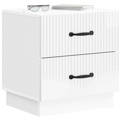 Bedside Cabinet High Gloss White 43 x 34.5 x 44.5 cm
