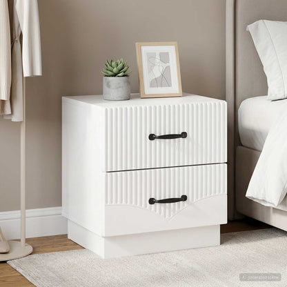 Bedside Cabinet 2 pcs High Gloss White 43 x 34.5 x 44.5 cm