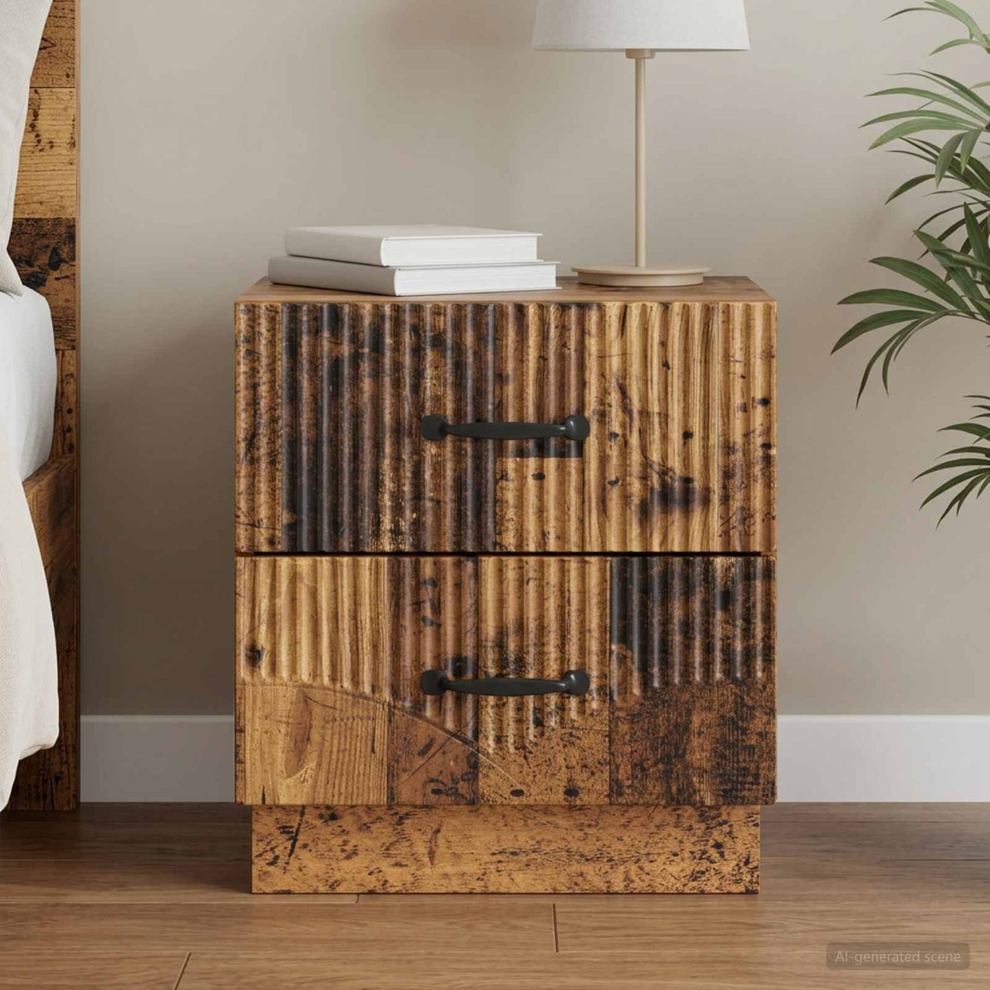 Bedside Cabinet Old Wood 43 x 34.5 x 44.5 cm Engineered Wood