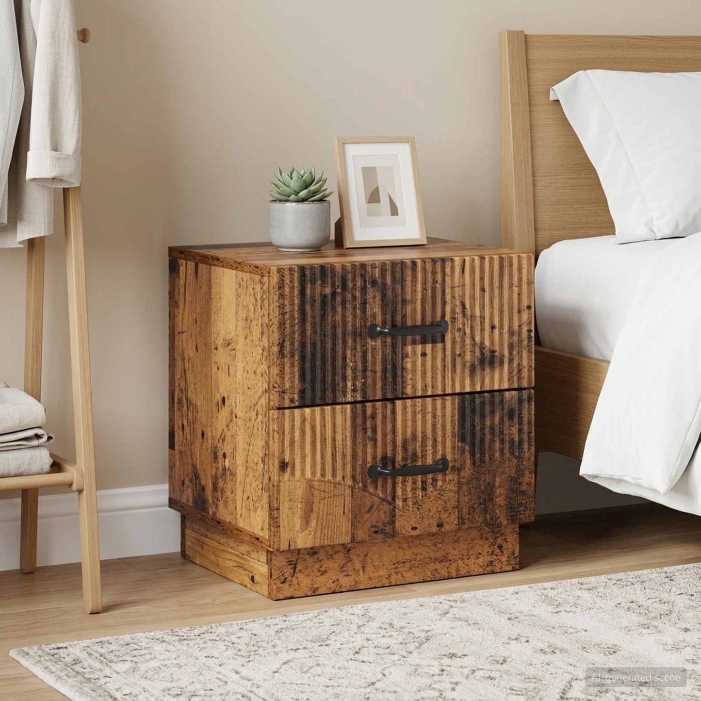 Bedside Cabinet 2 pcs Old Wood 43 x 34.5 x 44.5 cm