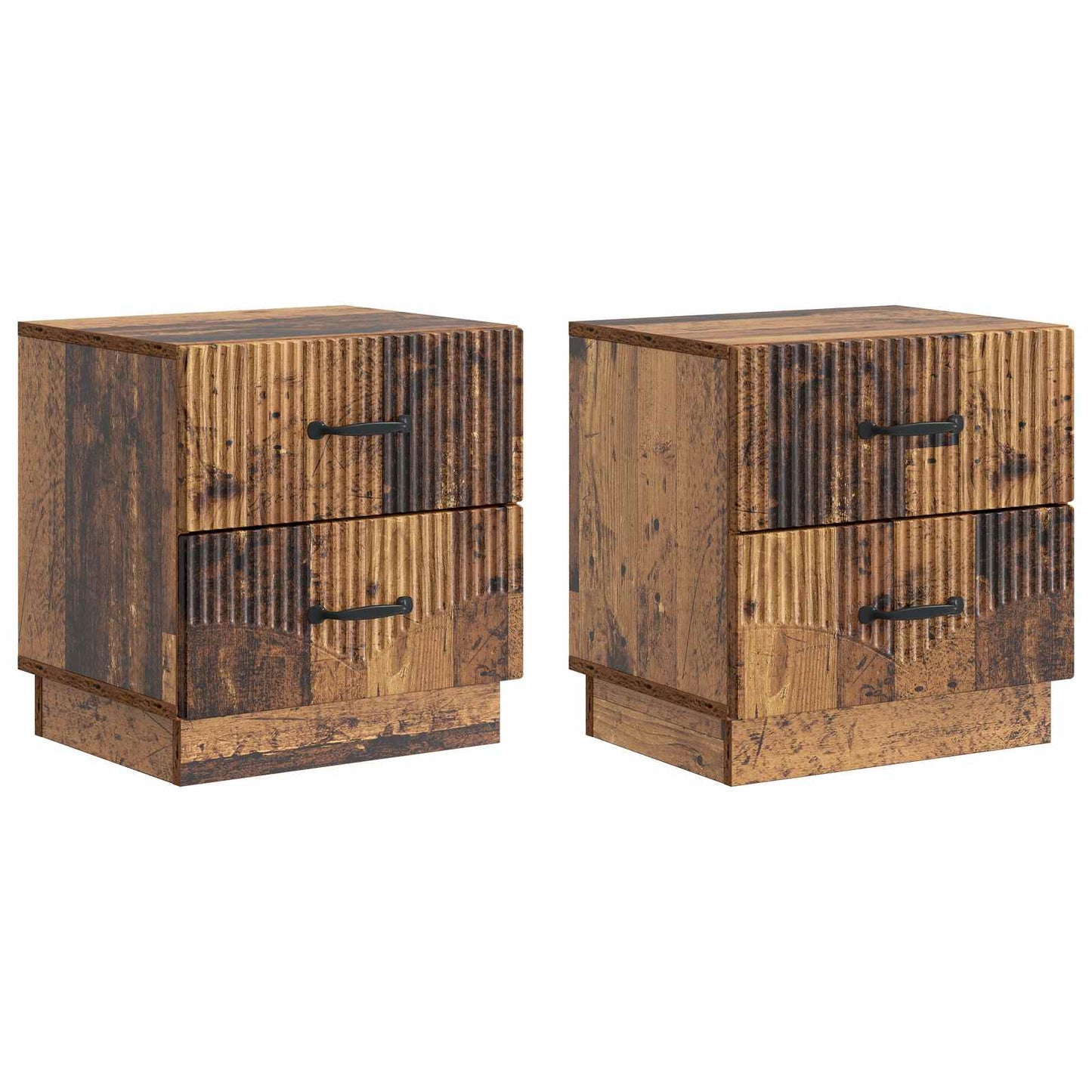 Bedside Cabinet with Drawer 2 pcs Old Wood 43 x 34.5 x 44.5 cm