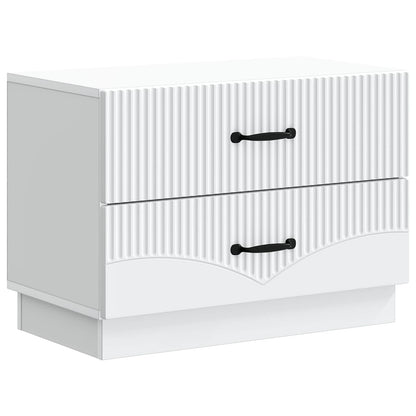 Bedside Cabinet White 62 x 34.5 x 44.5 cm Engineered Wood