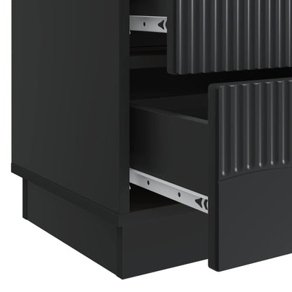 Bedside Cabinet Black 62 x 34.5 x 44.5 cm Engineered Wood