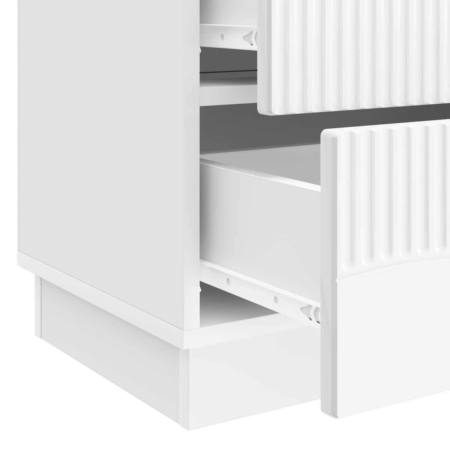 Bedside Cabinet High Gloss White 62 x 34.5 x 44.5 cm