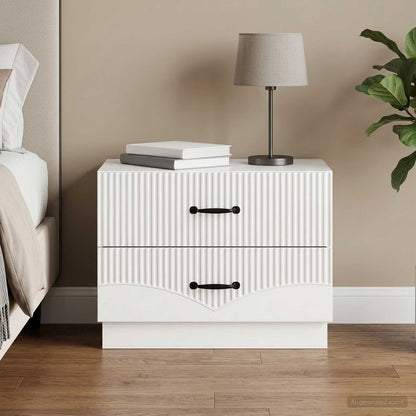 Bedside Cabinet High Gloss White 62 x 34.5 x 44.5 cm