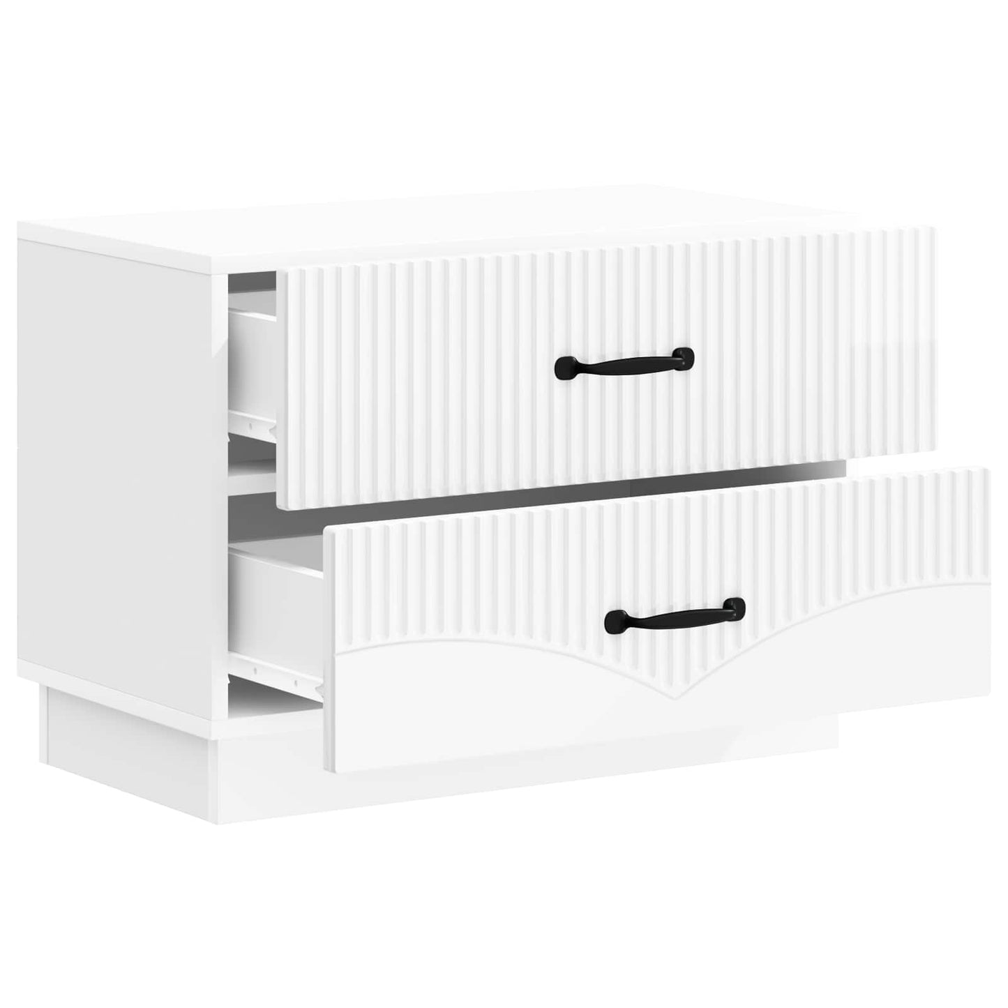 Bedside Cabinet High Gloss White 62 x 34.5 x 44.5 cm