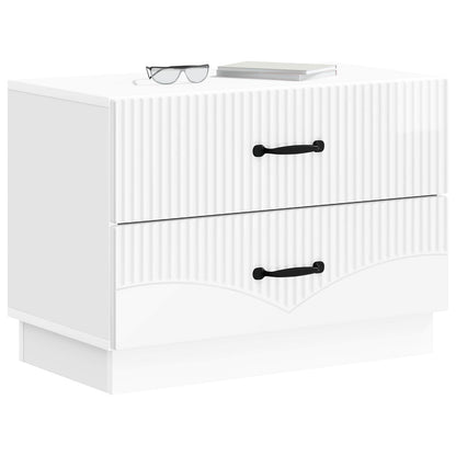Bedside Cabinet High Gloss White 62 x 34.5 x 44.5 cm