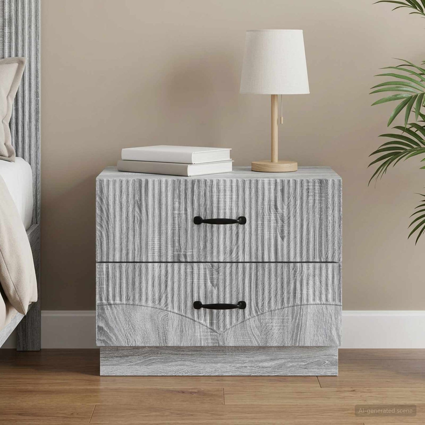 Bedside Cabinet Grey Sonoma 62 x 34.5 x 44.5 cm Engineered Wood