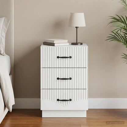 Bedside Cabinet White 43 x 41 x 63.5 cm Engineered Wood