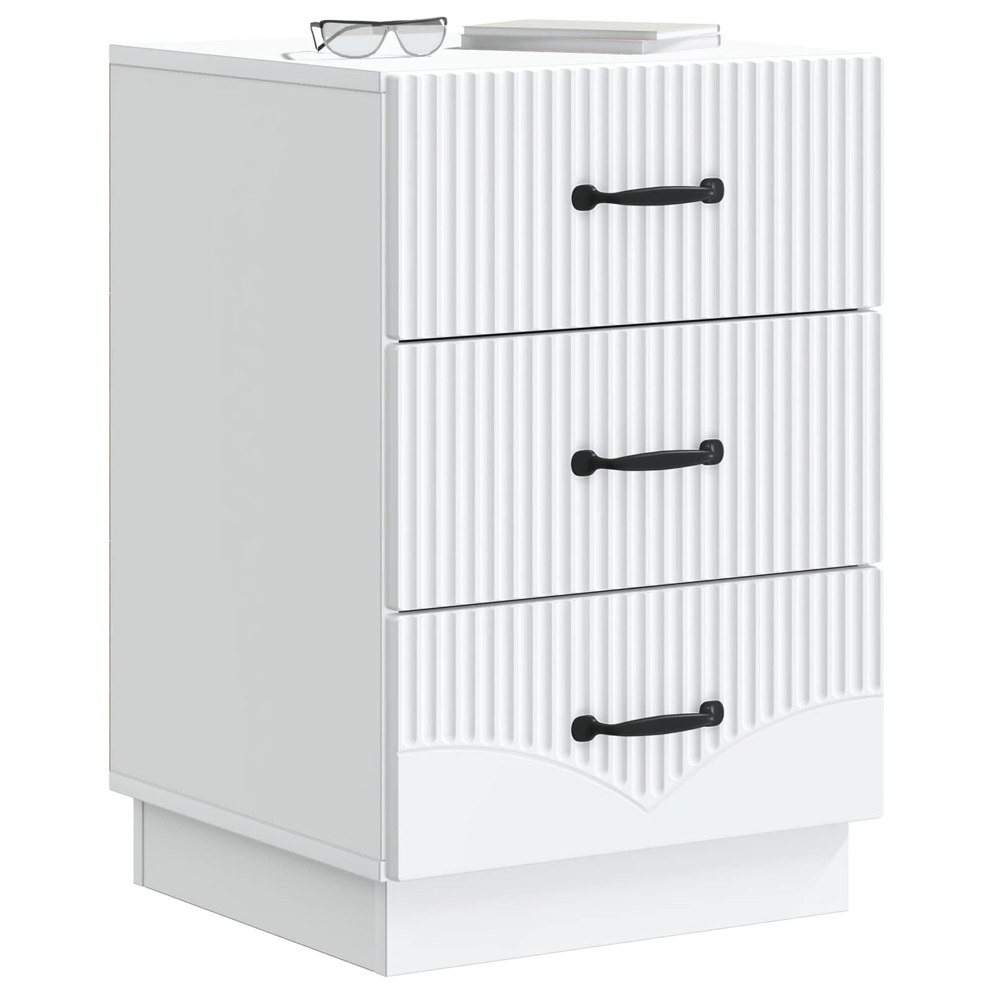 Bedside Cabinet White 43 x 41 x 63.5 cm Engineered Wood