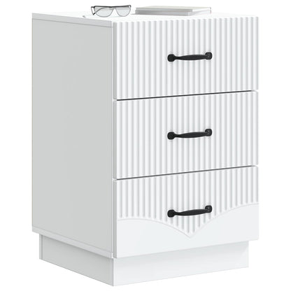 Bedside Cabinet White 43 x 41 x 63.5 cm Engineered Wood