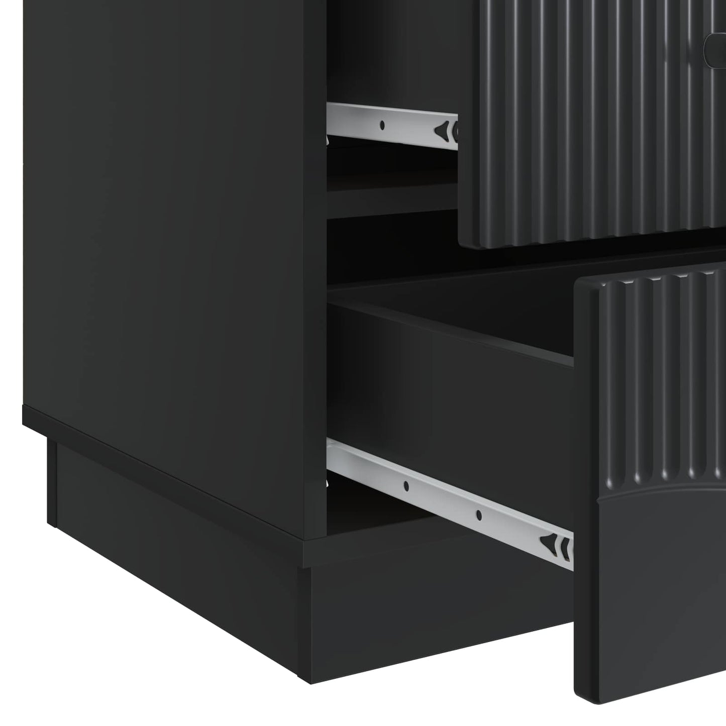 Bedside Cabinet Black 43 x 41 x 63.5 cm Engineered Wood