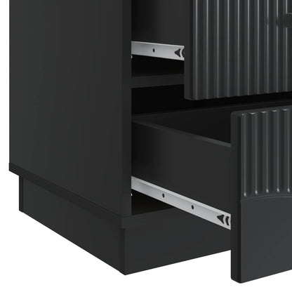 Bedside Cabinet Black 43 x 41 x 63.5 cm Engineered Wood